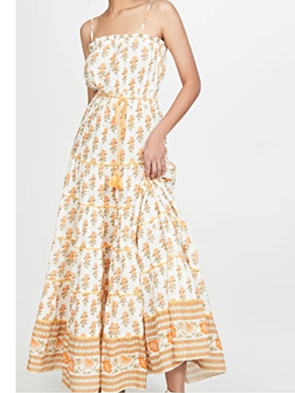 Playa Lucila Maxi Dress Orange And White medium